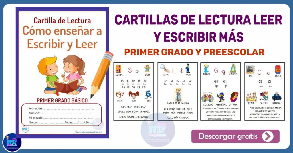 Cartillas De Lectura Leer Y Escribir M S Primer Grado Y Preescolar