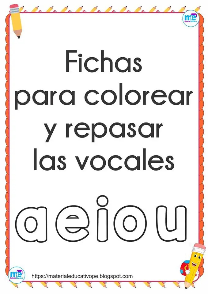 Las Vocales Para Colorear