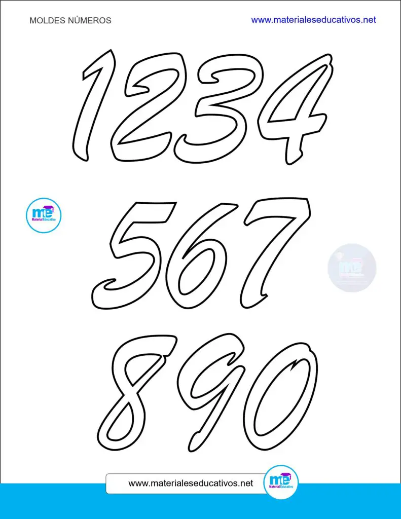 Moldes De Números Para Imprimir I Material Educativo