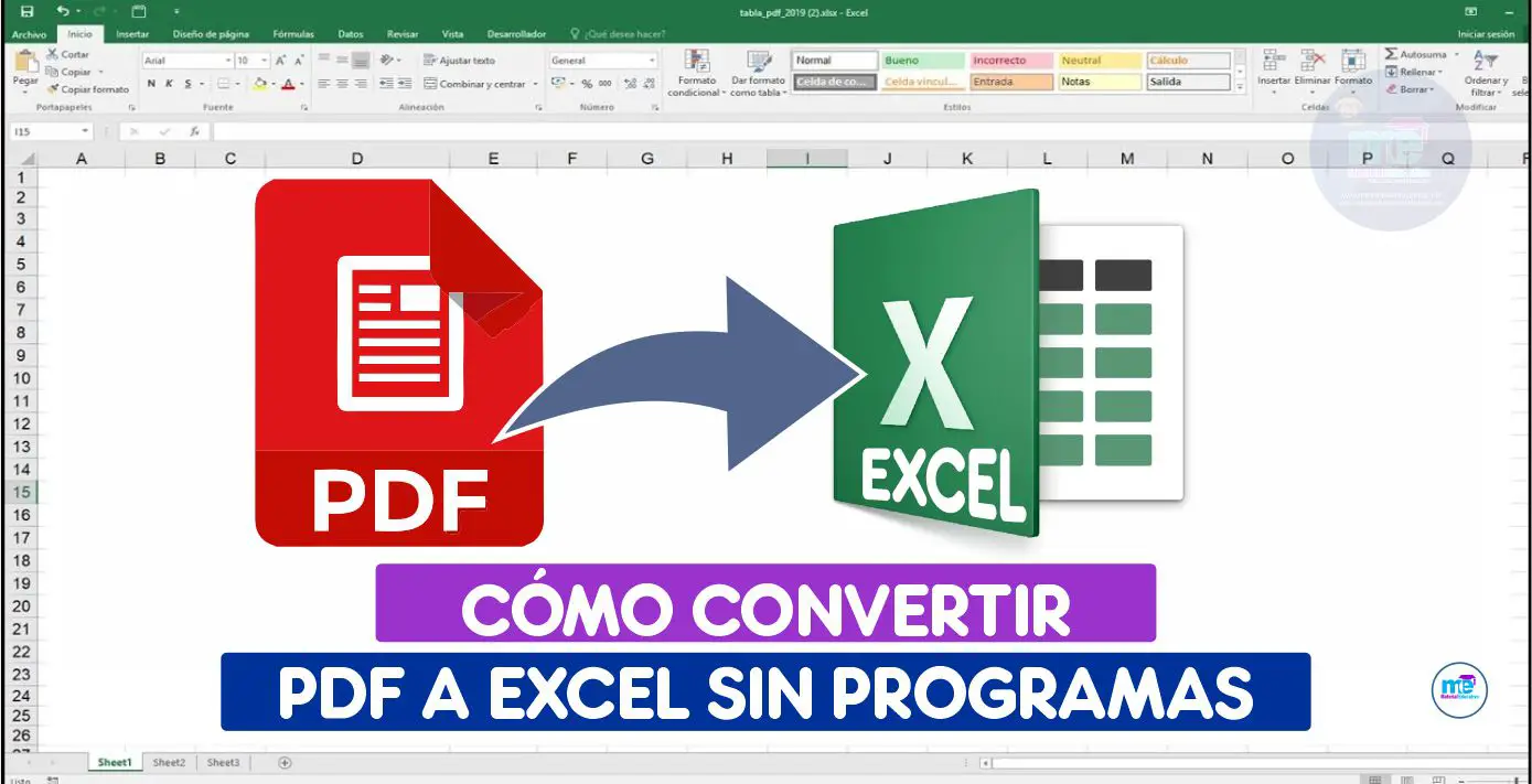 Como Convertir Pdf A Excel Sin Programas I Material Educativo