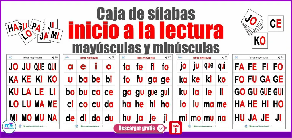 Caja De S Labas Para Inicio A La Lectura May Sculas Y Min Sculas