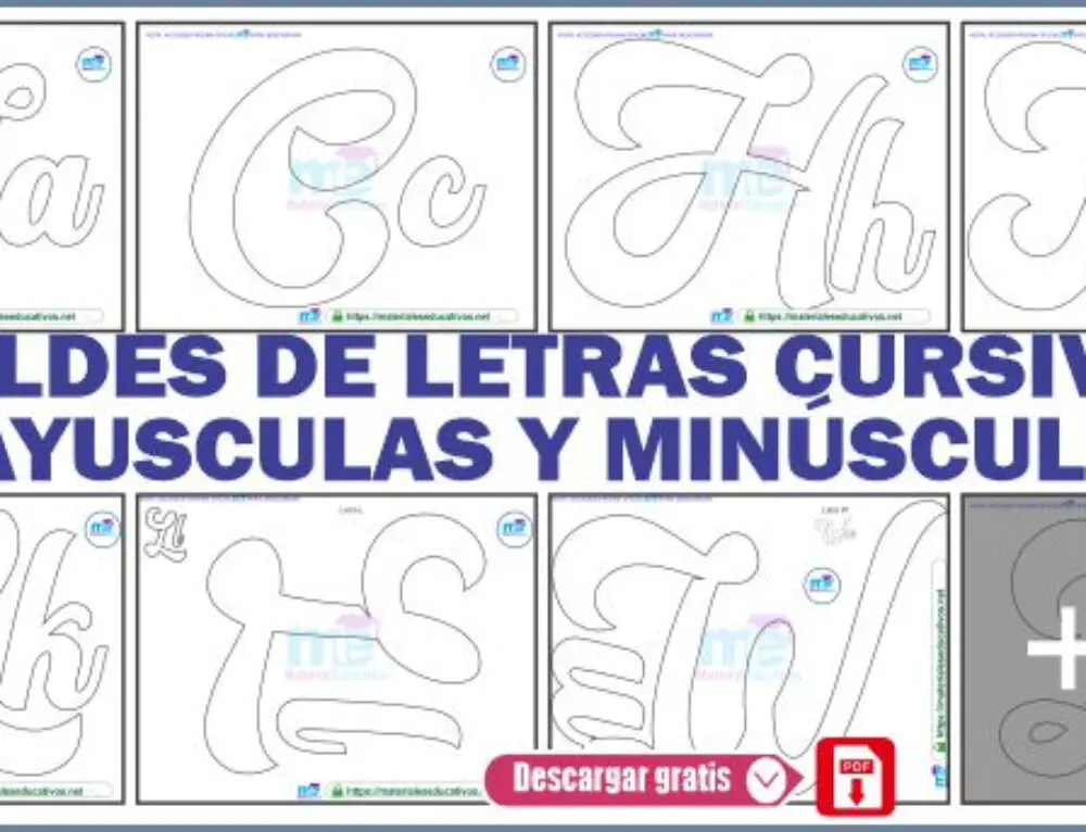 moldes de letras cursivas mayúsculas y minúsculas