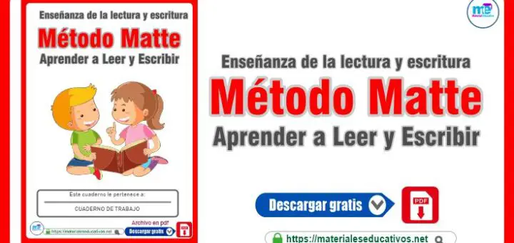 Cuaderno Método Matte Aprender a Leer y Escribir - Material Educativo