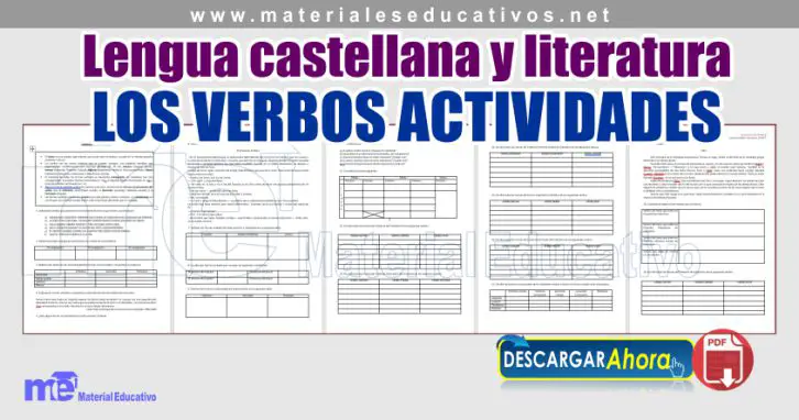 Lengua castellana y literatura los verbos actividades