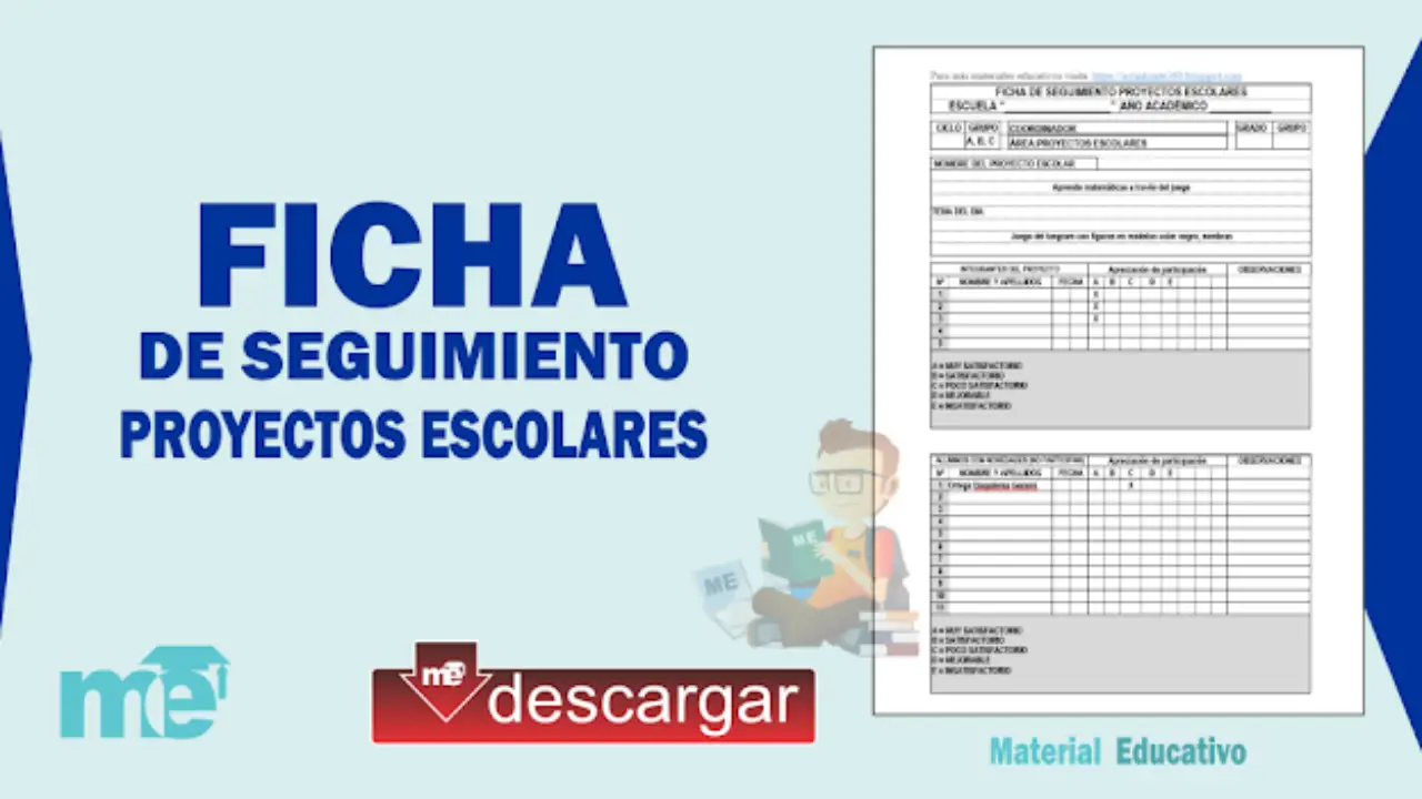 Ficha De Seguimiento Proyectos Escolares