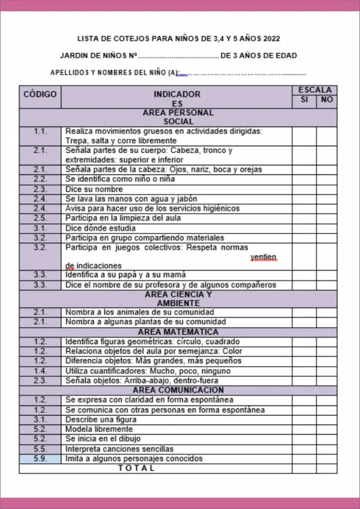 LISTA DE COTEJO