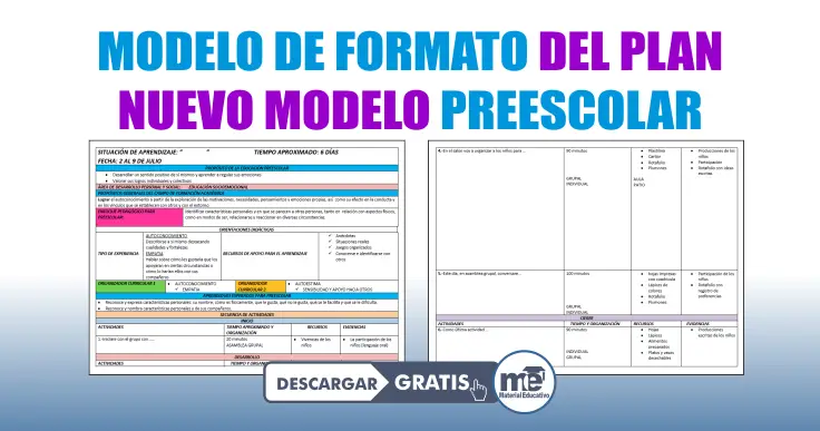 Ejemplo Planeacion Preescolar Nuevo Modelo Educarivo Preschool Teacher