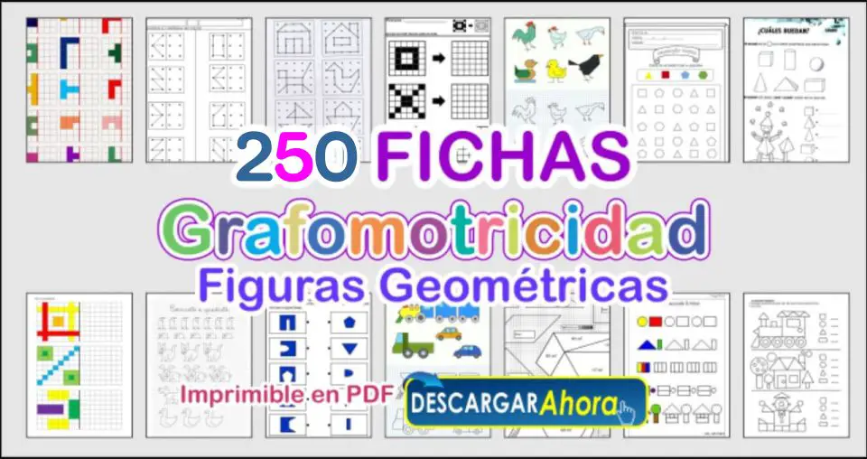 250 Fichas Grafomotricidad con Figuras Geométricas Gratis