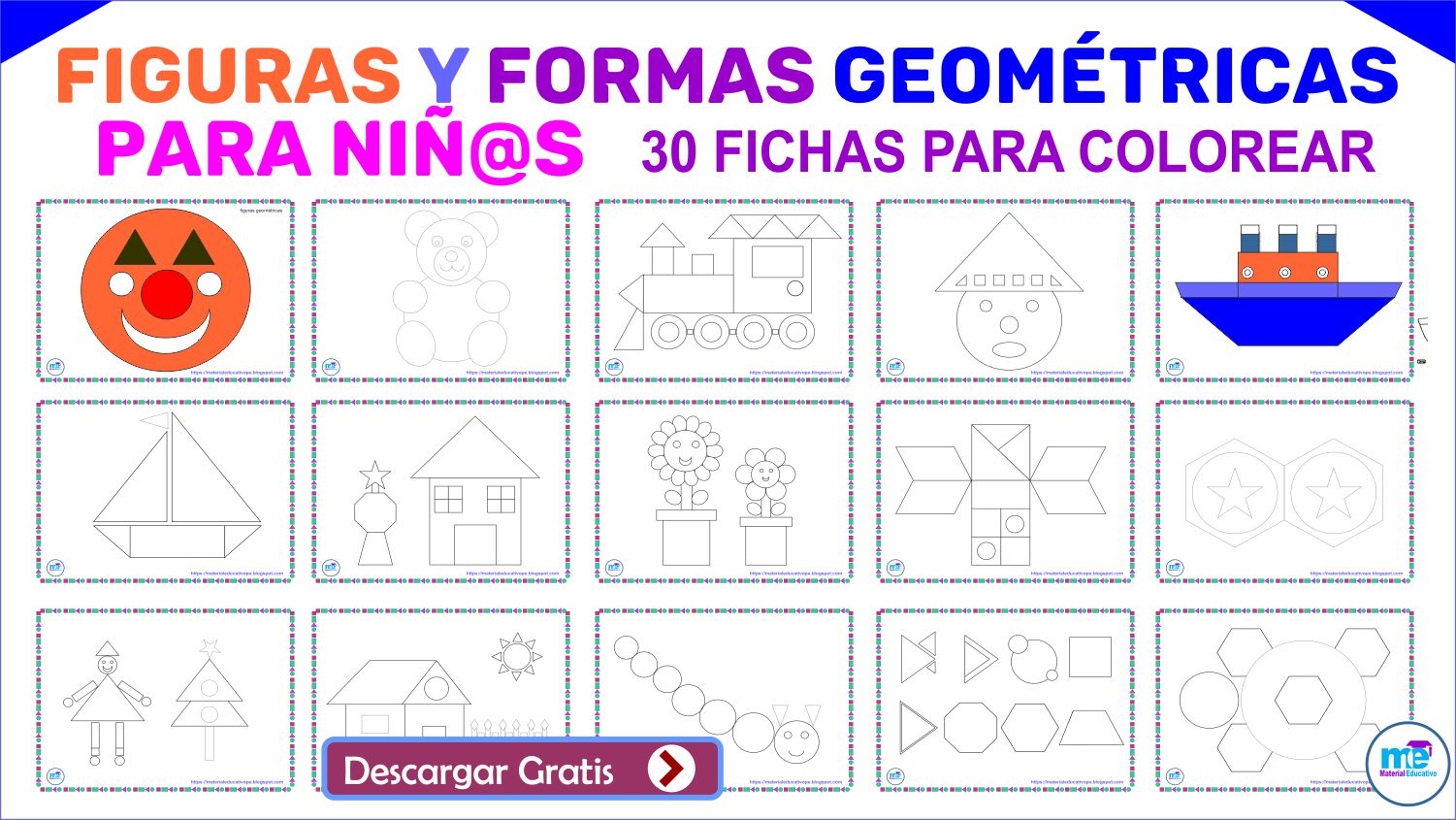 Figuras y formas geométricas para infantil