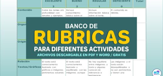 RÚBRICAS PARA DIFERENTES TEMAS EDUCATIVOS