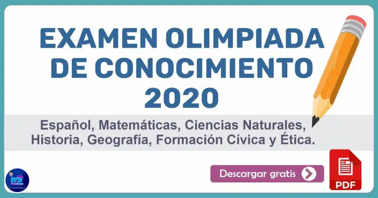 Examen Olimpiada De Conocimiento 2020 I Material Educativo