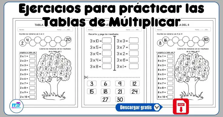 Fichas para practicar las tablas de multiplicar