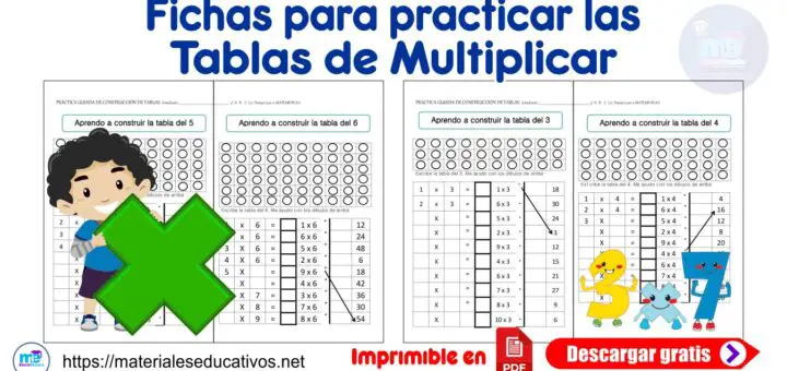 Fichas Para Practicar Las Tablas De Multiplicar I Material