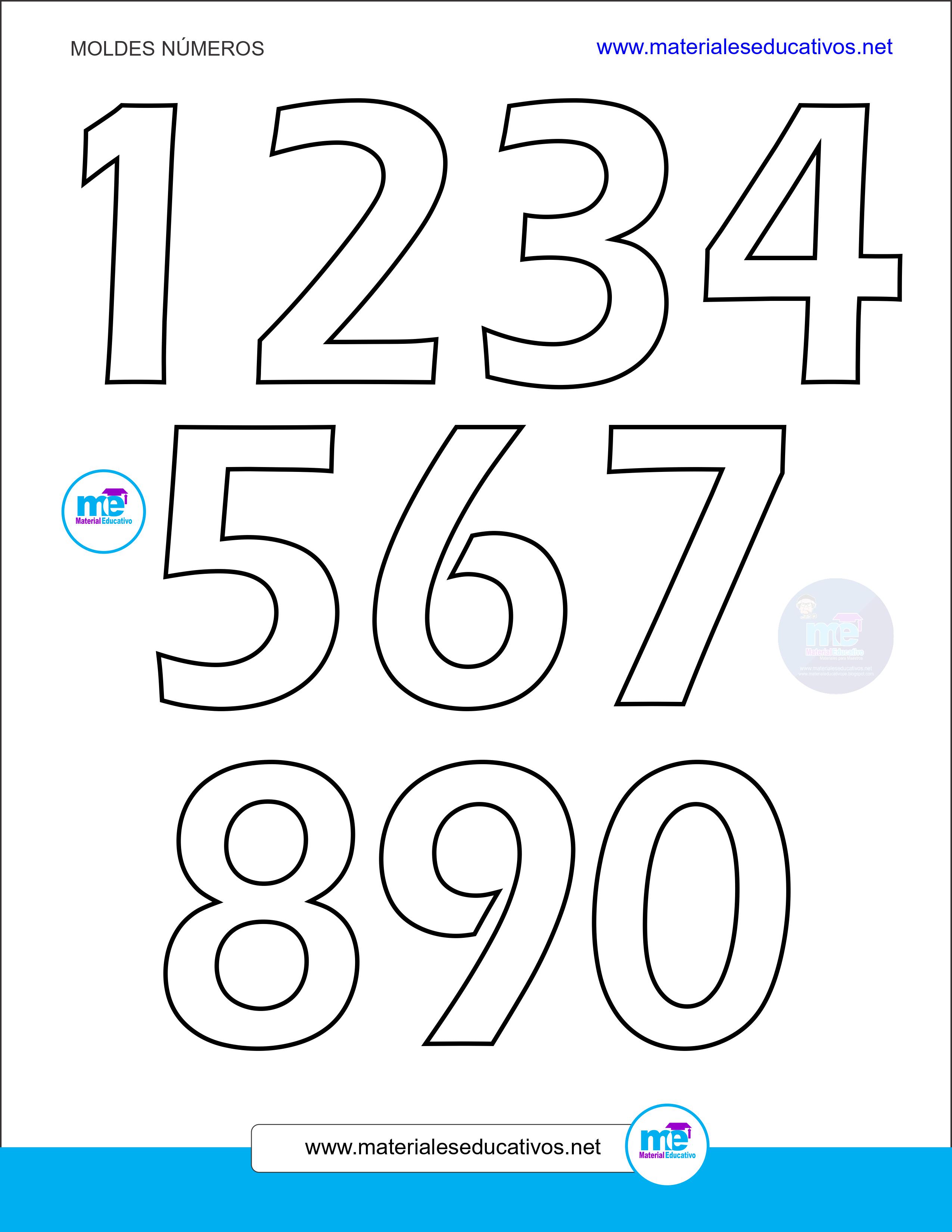 Moldes De Números Para Imprimir I Material Educativo Gratis 0114