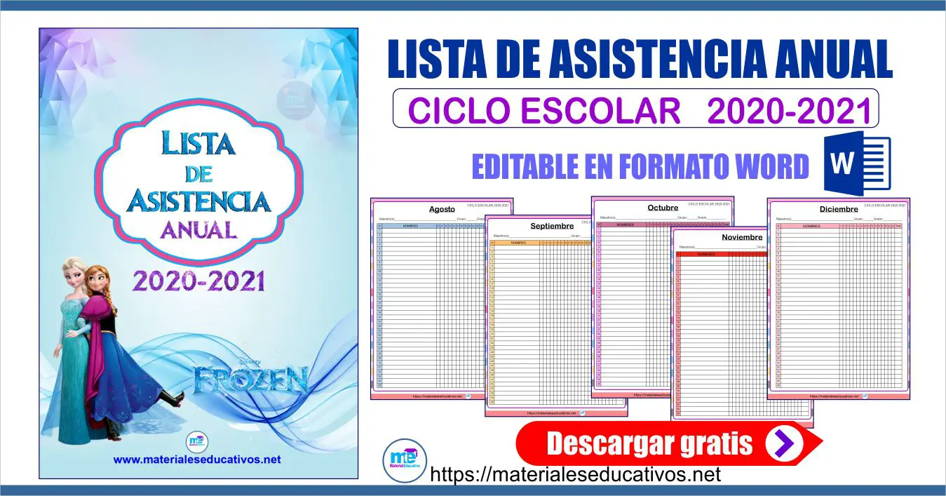 Lista De Asistencia Anual Ciclo Escolar 21