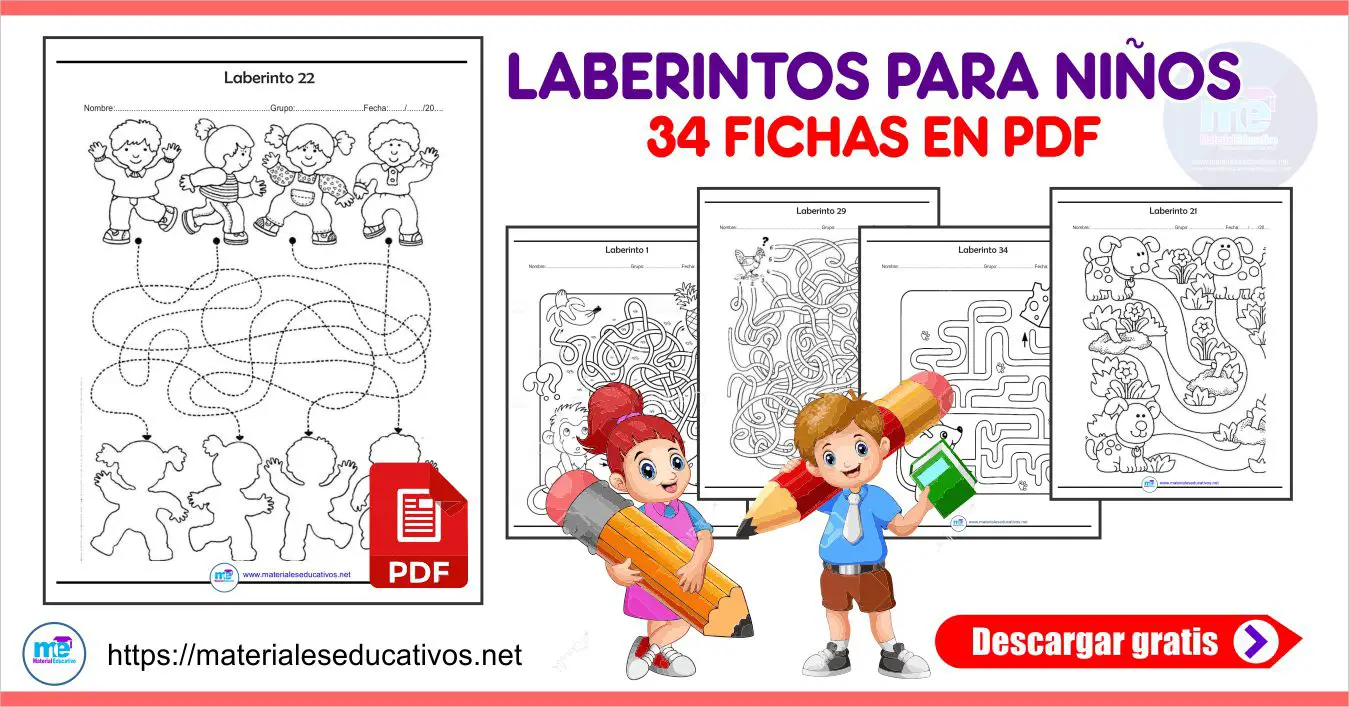 34 Fichas de Laberintos para niños