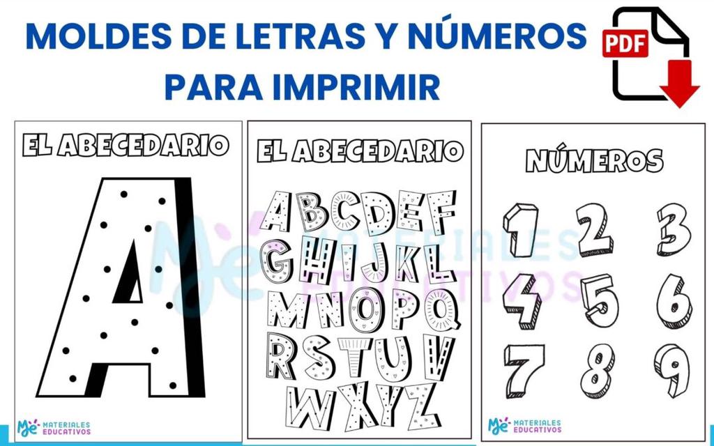 moldes de numeros y letras