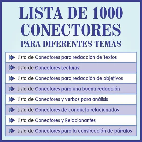 LISTA DE 1000 CONECTORES PARA REDACCIÓN DE TEXTOS