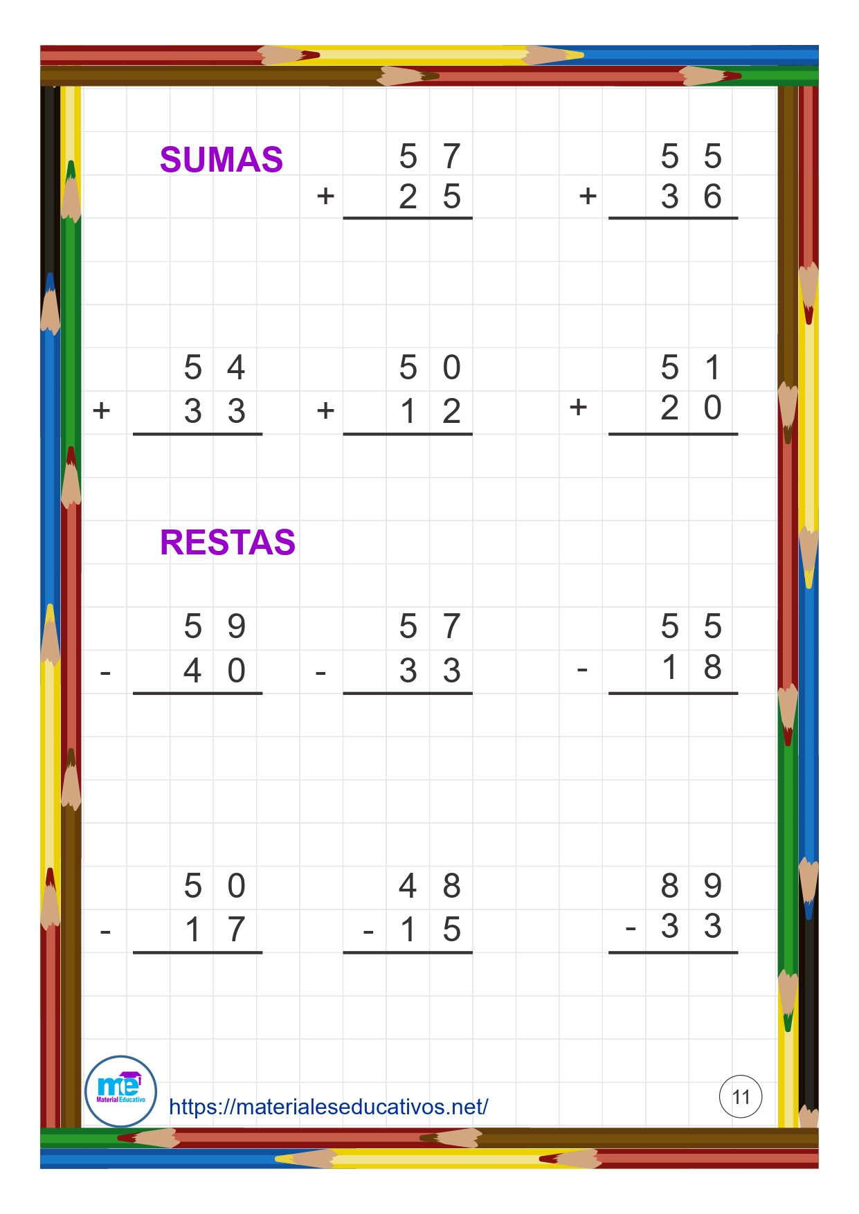 Cuadernillo De Sumas Y Restas Cifras Problemas Math Equations | My XXX ...