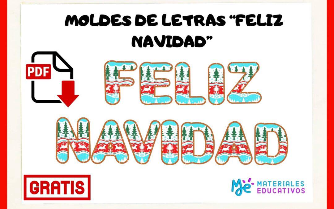 moldes de letras feliz navidad