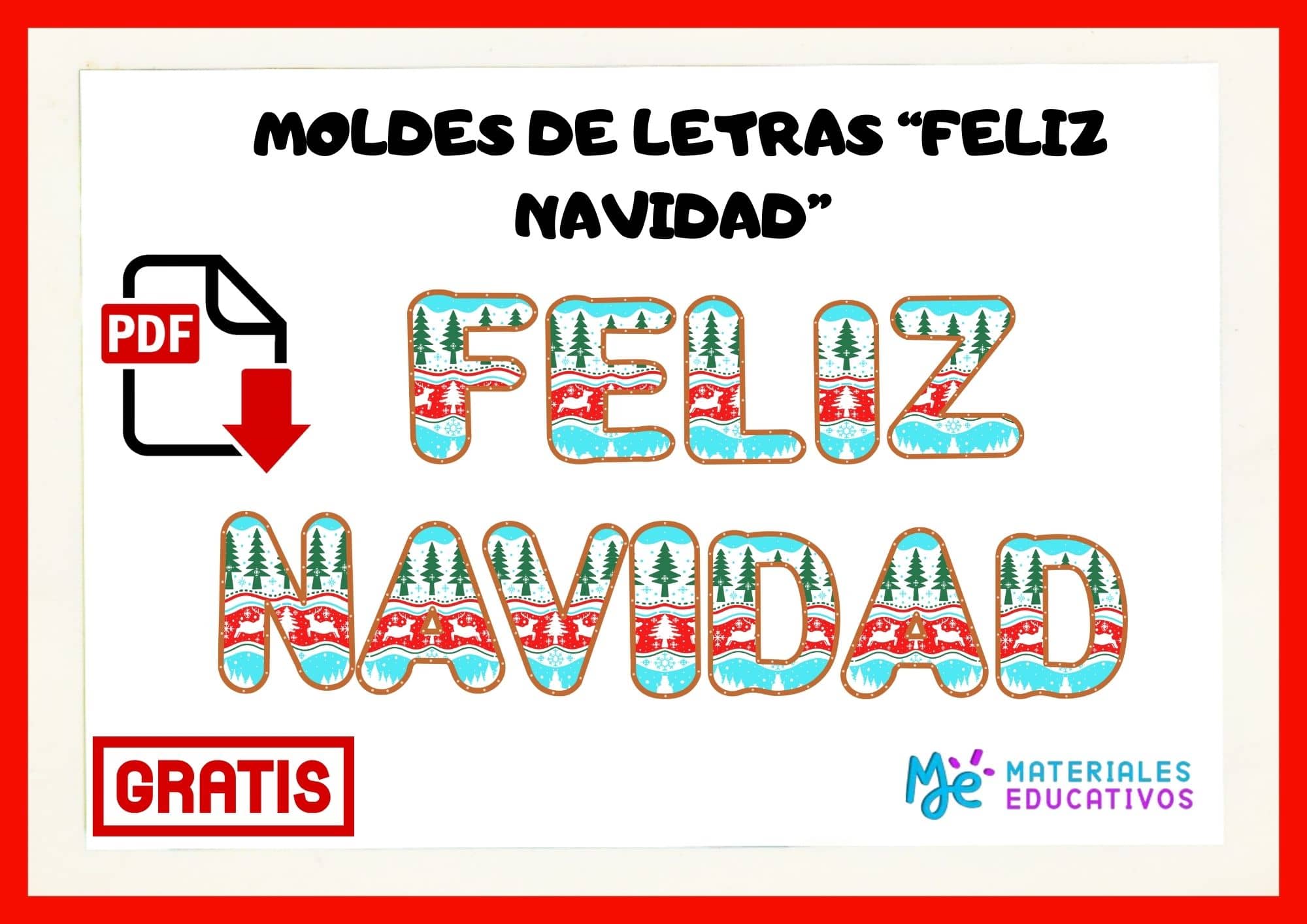 moldes de letras feliz navidad