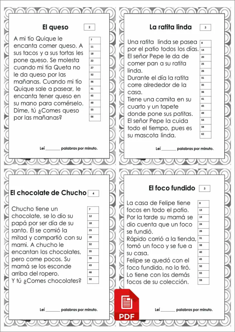 Cuadernillo De Lecturas Palabras Por Minuto Primer Grado Materiales Educativos