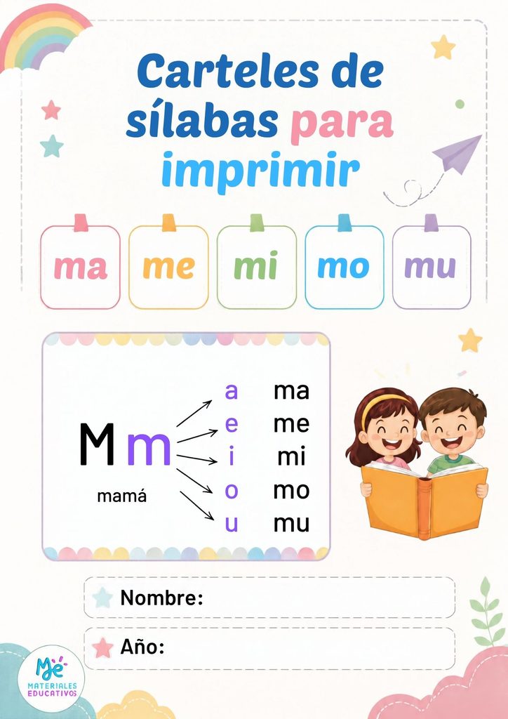carteles de silabas para imprimir