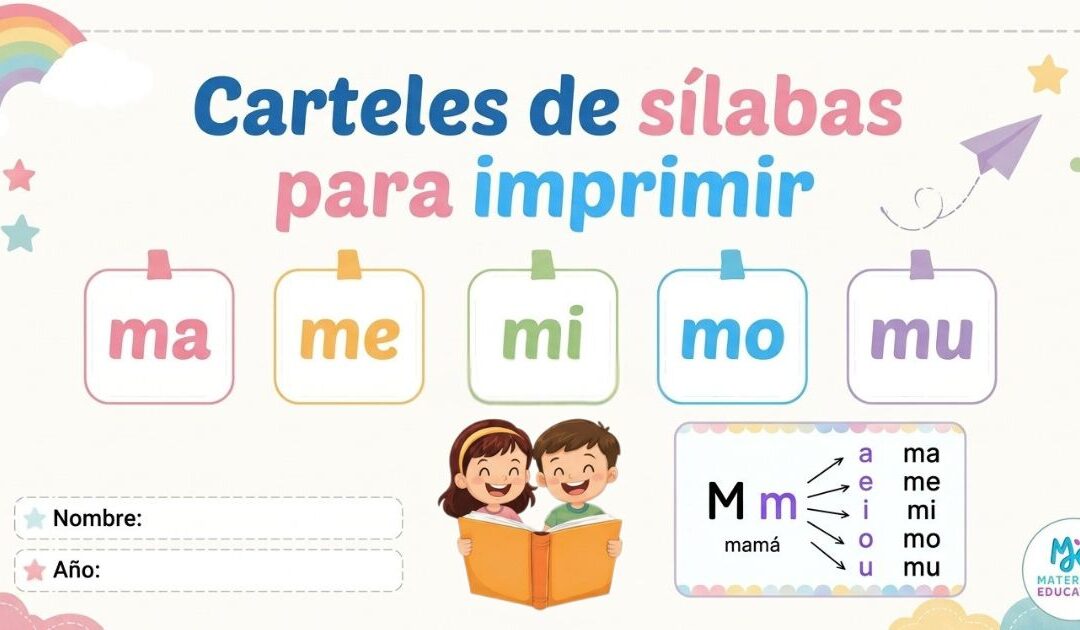 Carteles de silabas para imprimir PDF gratis