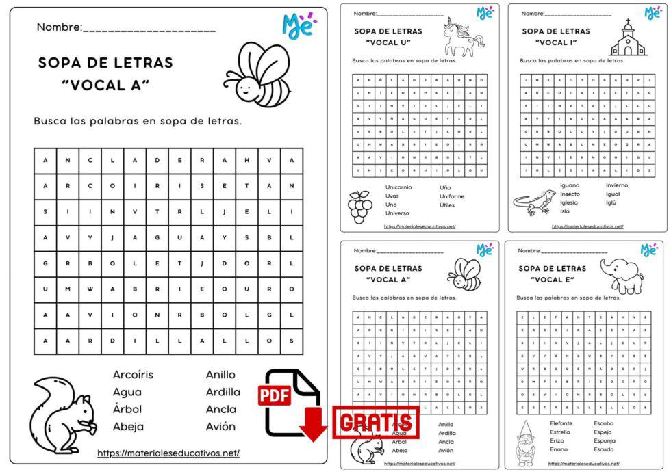 sopas de letras para imprimir