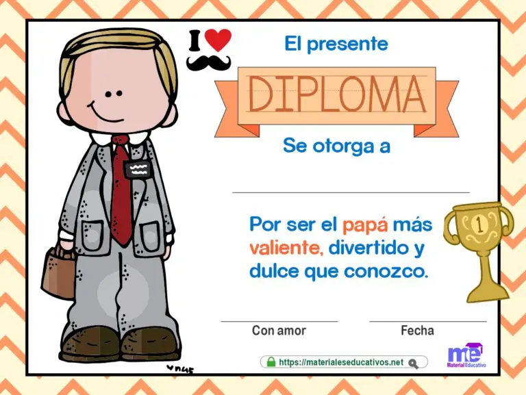 Diplomas D A Del Padre Editable En Ppt Materiales Educativos