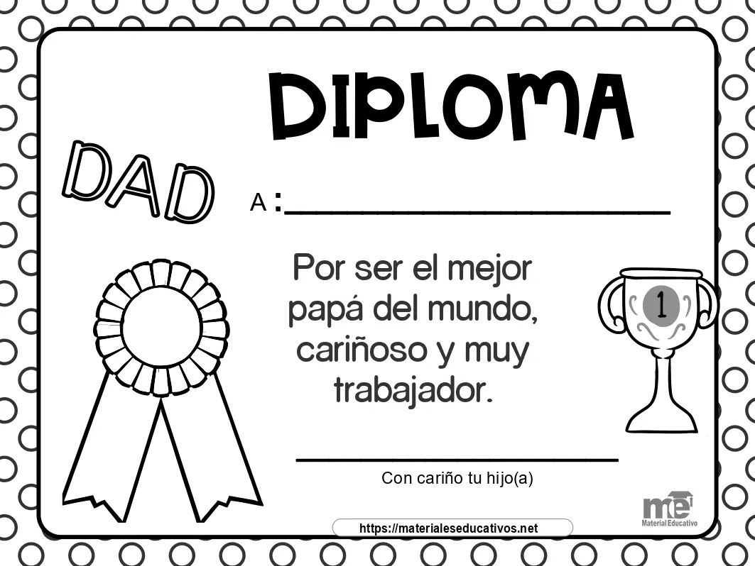 Diplomas Día del padre modelo 14 Editable en PPT