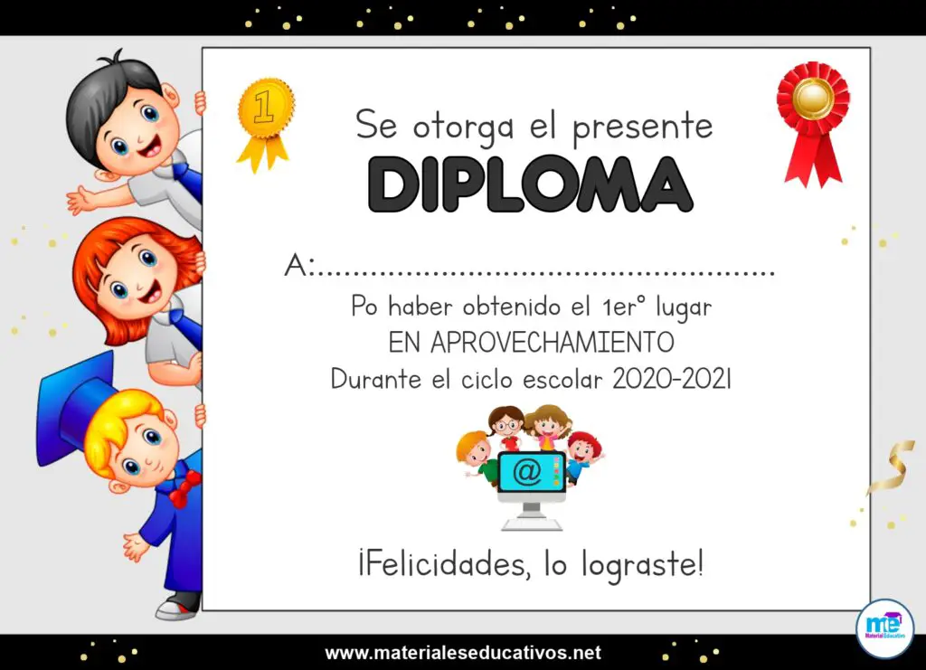 Plantillas Diplomas Y Reconocimientos Para Los Niños Graduados Del