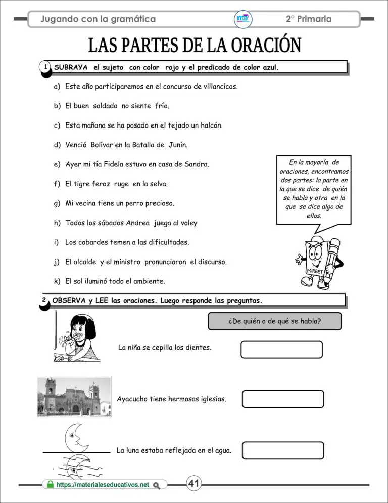 Cuaderno Ejercicios De Gramática Español 2° Primaria - Materiales ...