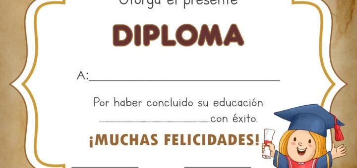 DIPLOMA PARA CIERRE DEL AÑO ESCOLAR