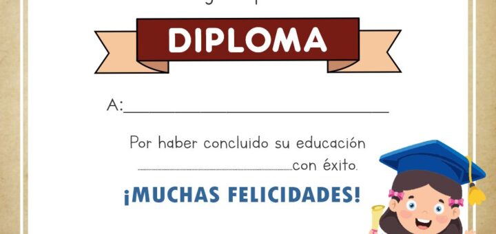 DIPLOMA PARA CIERRE DEL AÑO ESCOLAR