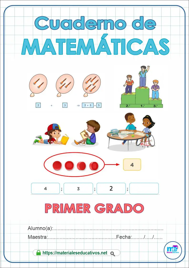 Cuaderno Matemática 1° 2° 3° 4° 5° 6° Grado Primaria