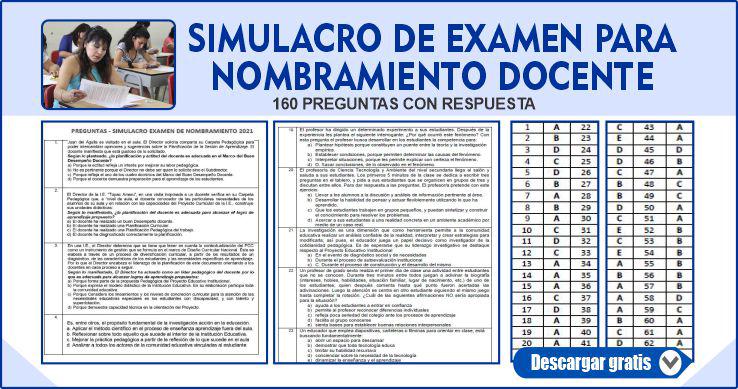 SIMULACRO DE EXAMEN PARA NOMBRAMIENTO DOCENTE