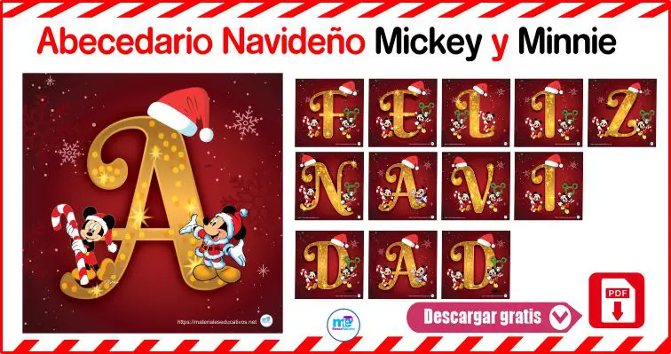 Abecedario Navideño Mickey y Minnie