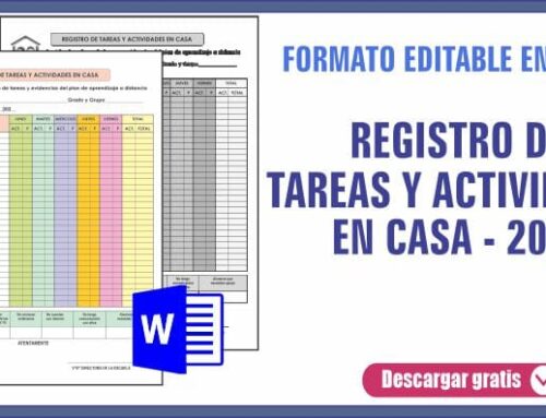 REGISTRO DE TAREAS Y ACTIVIDADES EN CASA