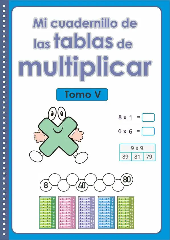 Cuadernillo las tablas de multiplicar Tomo V
