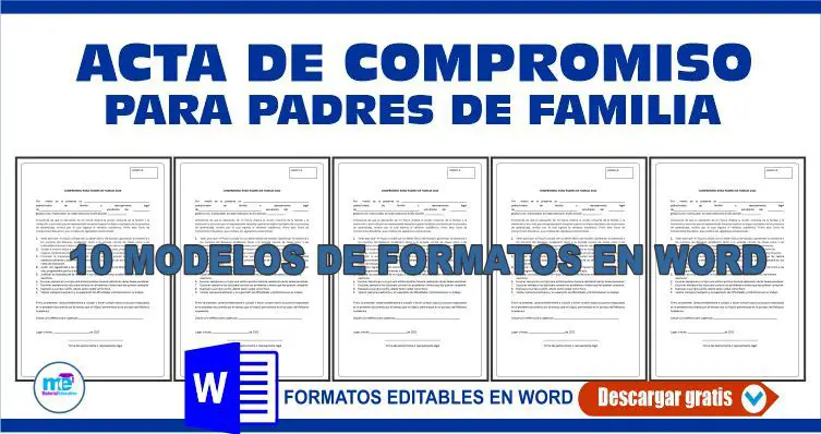 10 MODELOS DE ACTA DE COMPROMISO PARA PADRES DE FAMILIA