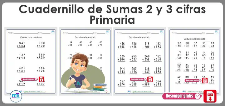 Cuadernillo de Sumas 2 y 3 cifras Primaria