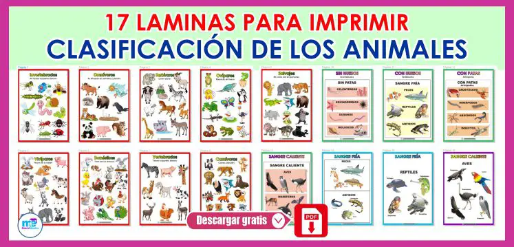 Clasificación de los animales LAMINAS PARA IMPRIMIR