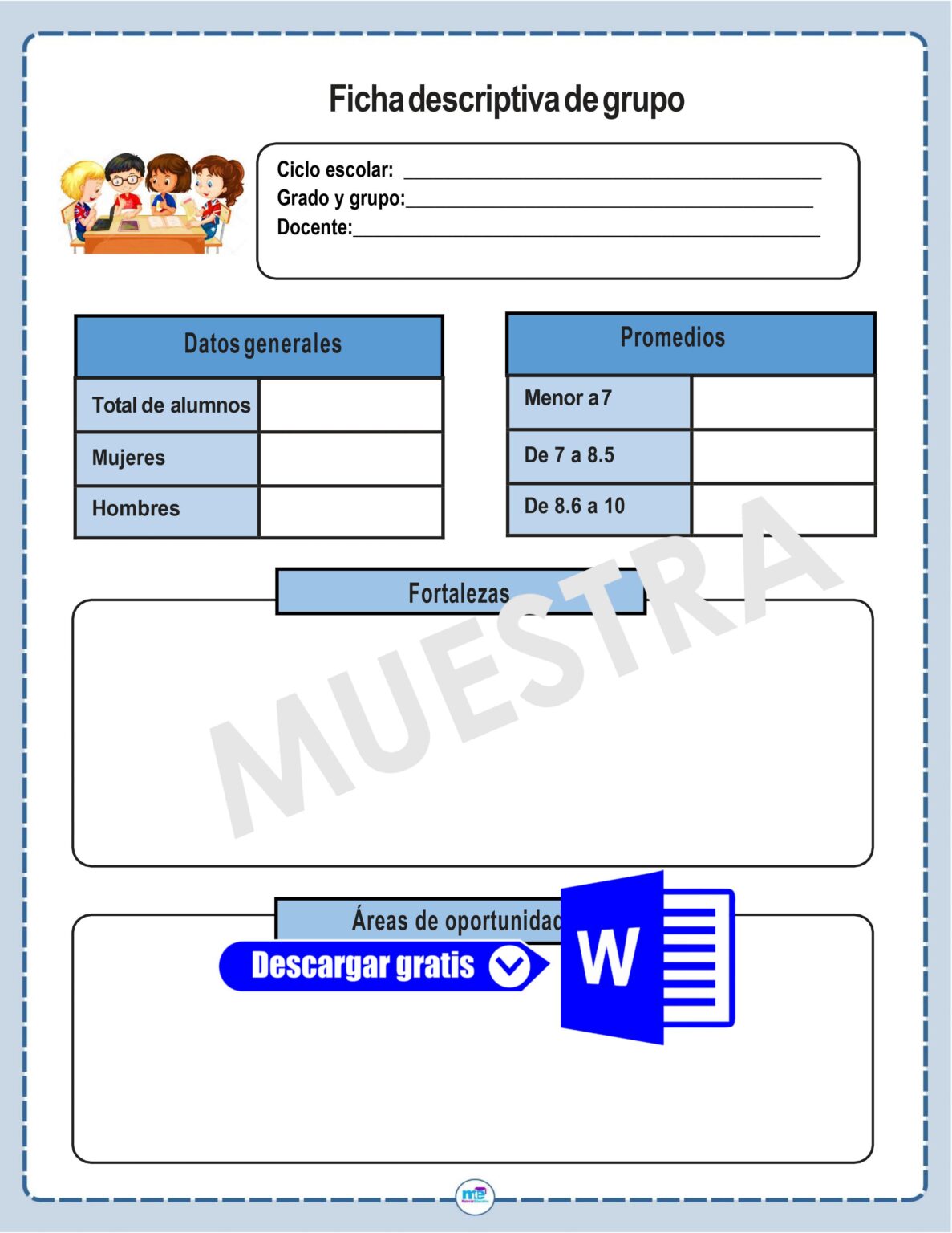 Formatos De Fichas Descriptivas Del Alumno Editables