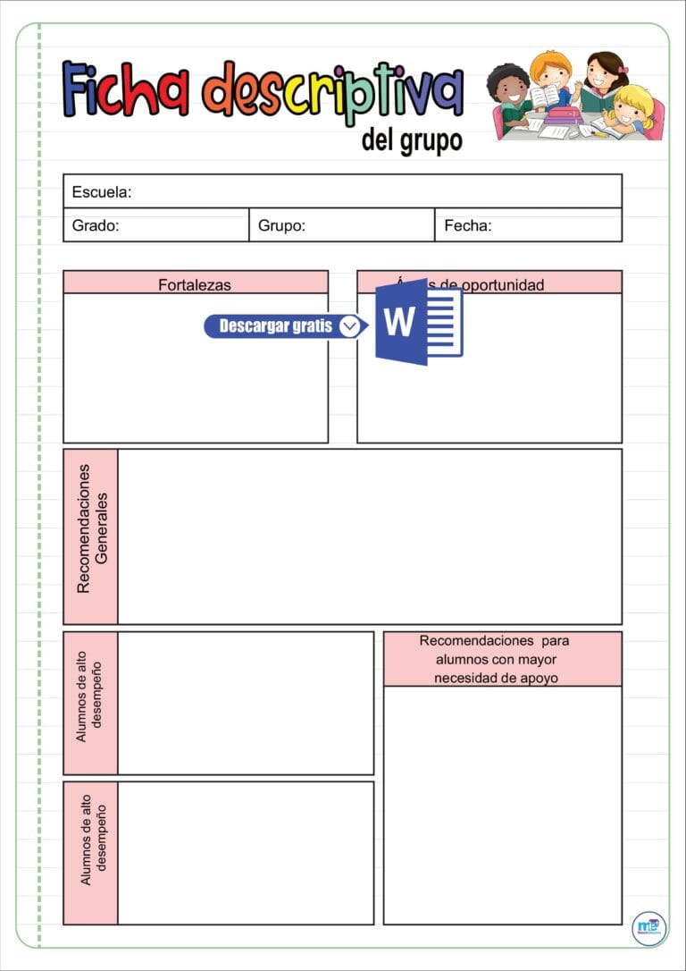 Fichas Descriptivas de Grupo e Individuales y Evaluación de Actividades