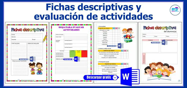 Fichas Descriptivas de Grupo e Individuales y Evaluación de Actividades en Word