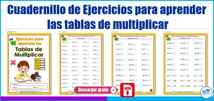 Cuadernillo de Ejercicios para aprender las tablas de multiplicar