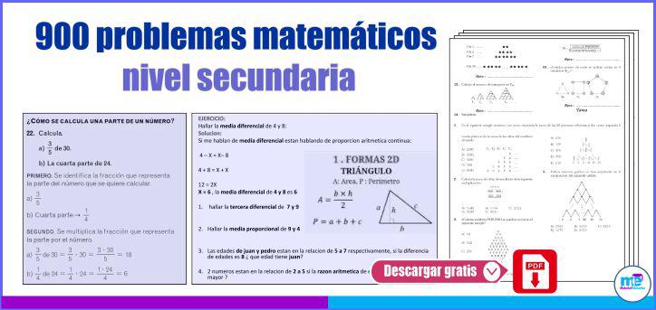 900 problemas matemáticos para imprimir nivel secundaria