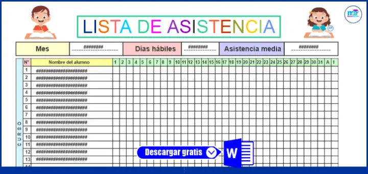 LISTA DE ASISTENCIA CICLO ESCOLAR 2022-2023 - Materiales Educativos