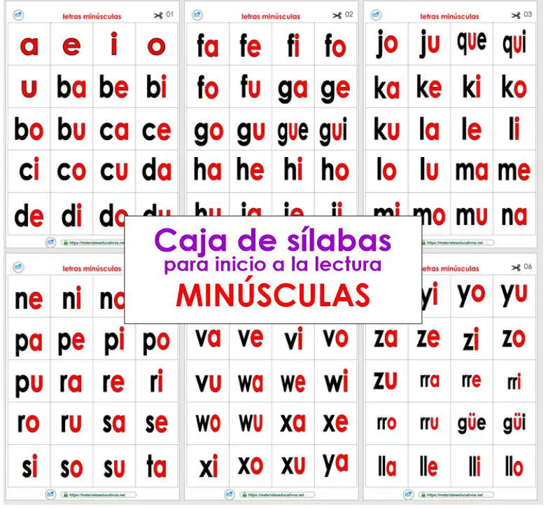 Caja de sílabas para inicio a la lectura 